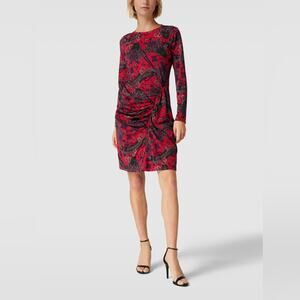 NEW Lauren Ralph Lauren Red Paisley Motif Print Jersey Sheath NWT size 4